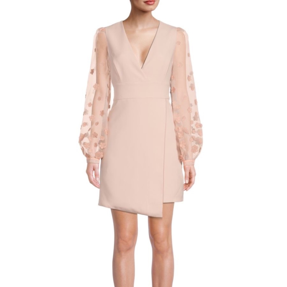 BCBGMAXAZRIA Emery Organza Sleeve Evening Dress